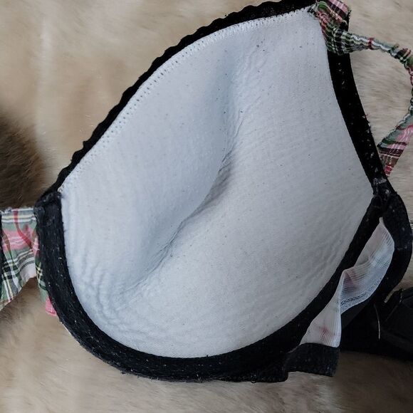 VICTORIA'S SECRET LINED PERFECT COVERAGE SCOTTISH PLAID UNDERWIRE BRA, SIZE 36C - Picture 6 of 9